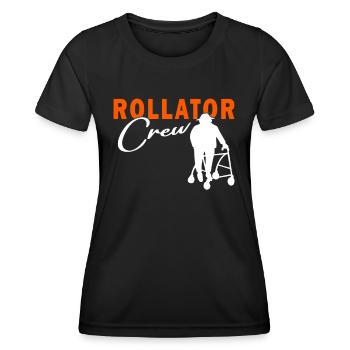 Rollator Crew - Altenpfleger - Krankenschwester - Frauen Funktions-T-Shirt - Schwarz - Vorne - AI Model Female 172 light (172cm)