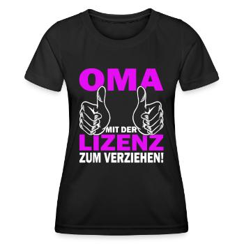 Ich bin die Oma - Großmutter - Großeltern - Frauen Funktions-T-Shirt - Schwarz - Vorne - AI Model Female 172 light (172cm)
