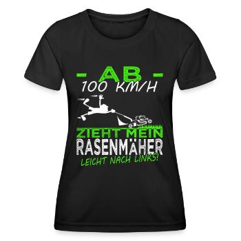 Rasen mähen - Rasenpflege- Gärtner - Platzwart - Frauen Funktions-T-Shirt - Schwarz - Vorne - AI Model Female 172 light (172cm)