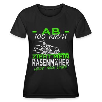Rasen mähen - Rasenpflege- Gärtner - Platzwart - Frauen Funktions-T-Shirt - Schwarz - Vorne - AI Model Female 172 light (172cm)