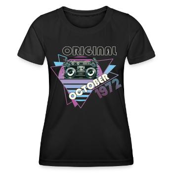Vintage 1972 Cadeau d’anniversaire Cassette Rétro - T-shirt sport Femme - noir - Devant - AI Model Female 172 light (172cm)