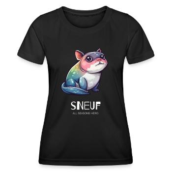 Tenue amusante pour solitaire, chien, teckel - T-shirt sport Femme - noir - Devant - AI Model Female 172 light (172cm)