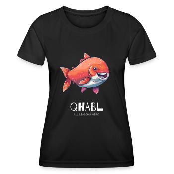 Lustiges Outfit für Angler, Fisch, Natur - Frauen Funktions-T-Shirt - Schwarz - Vorne - AI Model Female 172 light (172cm)