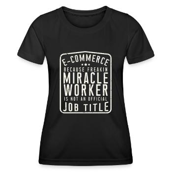 E-Commerce - T-shirt sport Femme - noir - Devant - AI Model Female 172 light (172cm)