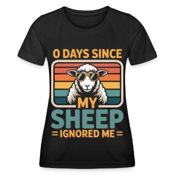 0 jours depuis que mes moutons m’ont ignoré Éleveur de moutons - T-shirt sport Femme - noir - Devant - AI Model Female 172 light (172cm)