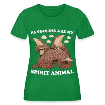 Pangolins Are My Spirit Animal Pangolin - Women's Functional T-Shirt - kelly green - Front - AI Model Female 172 dark (172cm)