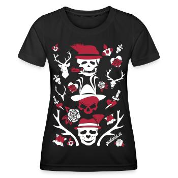 alpen skull - Frauen Funktions-T-Shirt - Schwarz - Vorne - AI Model Female 172 light (172cm)
