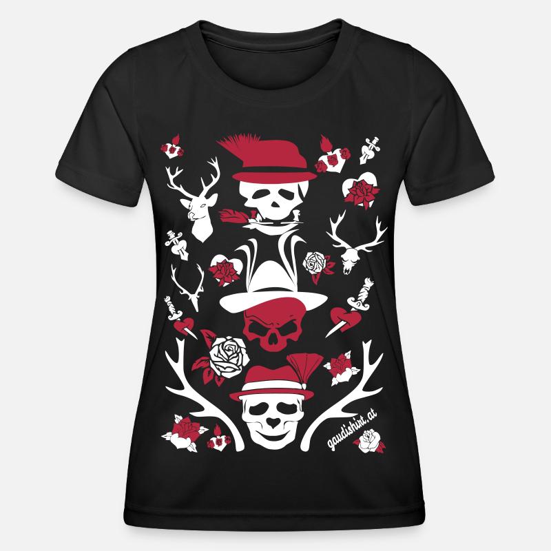 alpen skull.svg - Women's Functional T-Shirt - black