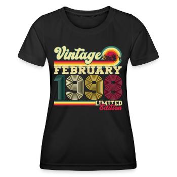 Né 1998 février 25th anniversaire cadeau homme - T-shirt sport Femme - noir - Devant - AI Model Female 172 light (172cm)