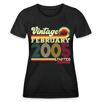 Année 2005 Février 18e anniversaire Cadeau homme - T-shirt sport Femme - noir - Devant - AI Model Female 172 light (172cm)