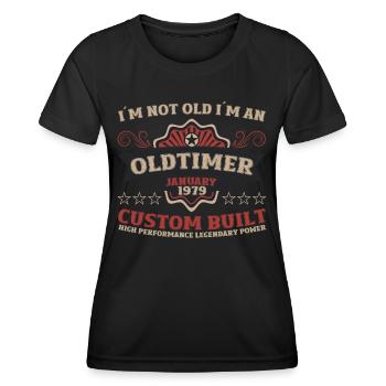 45. Geburtstag Mann Oldtimer Januar Jahrgang 1979 - Frauen Funktions-T-Shirt - Schwarz - Vorne - AI Model Female 172 light (172cm)