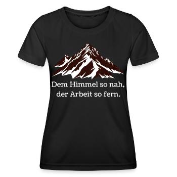 Berge Wandern - Frauen Funktions-T-Shirt - Schwarz - Vorne - AI Model Female 172 light (172cm)