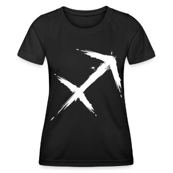 Schütze Sternzeichen Sagittarius Symbol Weiß - Frauen Funktions-T-Shirt - Schwarz - Vorne - AI Model Female 172 light (172cm)