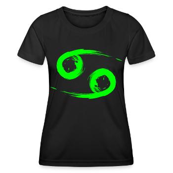 Krebs Cancer Sternzeichen Design Symbol Grün - Frauen Funktions-T-Shirt - Schwarz - Vorne - AI Model Female 172 light (172cm)