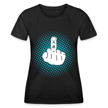 Everyone jangles on your nerves? Flip them off. - Women's Functional T-Shirt - black - Front - AI Model Female 172 light (172cm)