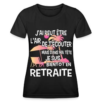retraite retraité retraitée cadeau humour - T-shirt sport Femme - noir - Devant - AI Model Female 172 light (172cm)