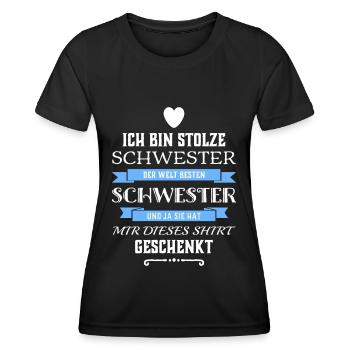 Je suis une sœur fière d’une sœur - T-shirt sport Femme - noir - Devant - AI Model Female 172 light (172cm)