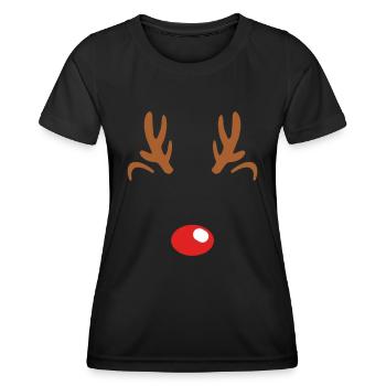 Contour des rennes - T-shirt sport Femme - noir - Devant - AI Model Female 172 light (172cm)
