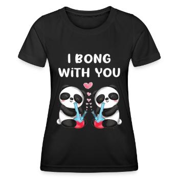 I bong with you verliebte Panda Bären niedliches - Frauen Funktions-T-Shirt - Schwarz - Vorne - AI Model Female 172 light (172cm)