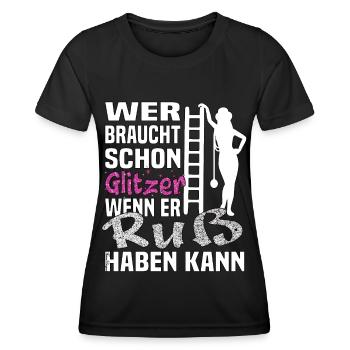 Frauen im Handwerk Schornsteinfegerin Berufs - Frauen Funktions-T-Shirt - Schwarz - Vorne - AI Model Female 172 light (172cm)