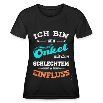 Onkel mit schlechtem Einfluss lustiges Bruder, - Frauen Funktions-T-Shirt - Schwarz - Vorne - AI Model Female 172 light (172cm)