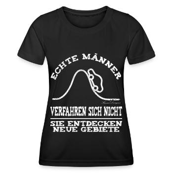 Echte Männer lustiges Auto Spruch - Frauen Funktions-T-Shirt - Schwarz - Vorne - AI Model Female 172 light (172cm)
