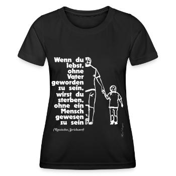 Papa ist der Beste Mann, russisches Sprichwort - Frauen Funktions-T-Shirt - Schwarz - Vorne - AI Model Female 172 light (172cm)