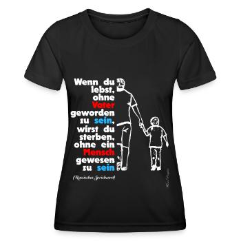 Papa ist der Beste Mann, russisches Sprichwort - Frauen Funktions-T-Shirt - Schwarz - Vorne - AI Model Female 172 light (172cm)