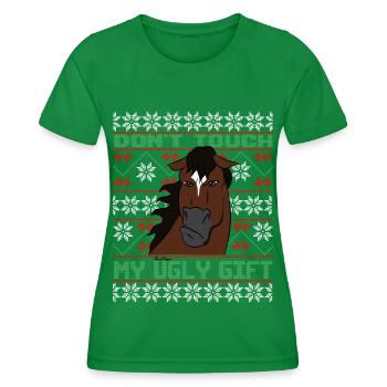 Dont Touch Ugly Brauner Pferd Rider Winter - Frauen Funktions-T-Shirt - Kelly Green - Vorne - AI Model Female 172 dark (172cm)
