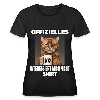 Mürrische Lustige Katze Interessiert mich nicht - Frauen Funktions-T-Shirt - Schwarz - Vorne - AI Model Female 172 light (172cm)