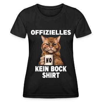 Mürrische Lustige Katze offizielles kein bock - Frauen Funktions-T-Shirt - Schwarz - Vorne - AI Model Female 172 light (172cm)