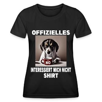 Mürrische Lustige Hund Interessiert mich nicht - Frauen Funktions-T-Shirt - Schwarz - Vorne - AI Model Female 172 light (172cm)
