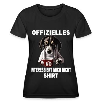 Mürrische Lustige Hund Interessiert mich nicht - Frauen Funktions-T-Shirt - Schwarz - Vorne - AI Model Female 172 light (172cm)