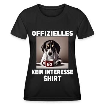 Mürrische Lustige Hund offizielles kein Interesse - Frauen Funktions-T-Shirt - Schwarz - Vorne - AI Model Female 172 light (172cm)