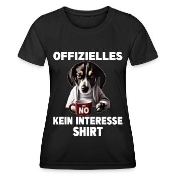 Mürrische Lustige Hund offizielles kein Interesse - Frauen Funktions-T-Shirt - Schwarz - Vorne - AI Model Female 172 light (172cm)