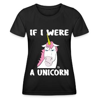 Wenn ich ein Einhorn wäre, lustiges - Frauen Funktions-T-Shirt - Schwarz - Vorne - AI Model Female 172 light (172cm)