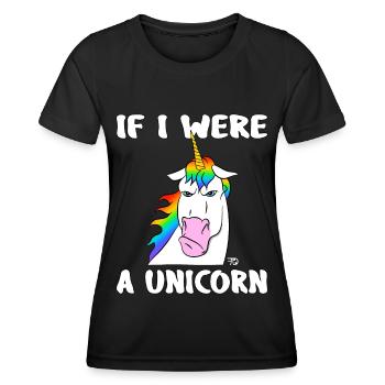Si j’étais une licorne, drôle - T-shirt sport Femme - noir - Devant - AI Model Female 172 light (172cm)