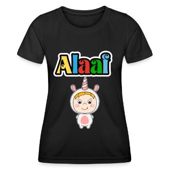 Süßes Karneval Tier, Kölle Alaaf, Einhorn - Frauen Funktions-T-Shirt - Schwarz - Vorne - AI Model Female 172 light (172cm)