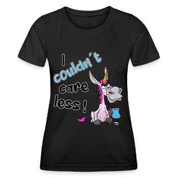 I couldnt care less. lustiges Esel Einhorn - Frauen Funktions-T-Shirt - Schwarz - Vorne - AI Model Female 172 light (172cm)