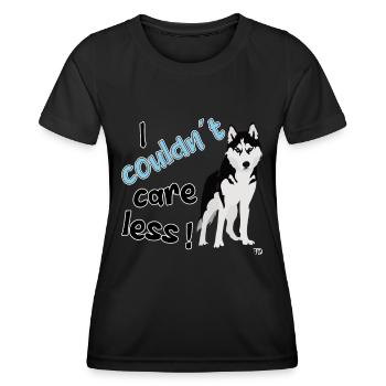 I couldnt care less. grimmiges lustiges Hunde - Frauen Funktions-T-Shirt - Schwarz - Vorne - AI Model Female 172 light (172cm)