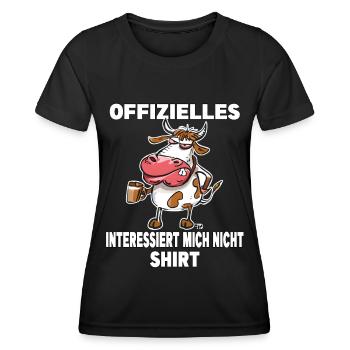 Offizielles Interessiert nicht. Mürrische Lustige - Frauen Funktions-T-Shirt - Schwarz - Vorne - AI Model Female 172 light (172cm)