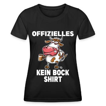 Offiziell kein Bock. Mürrische Lustige Kuh - Frauen Funktions-T-Shirt - Schwarz - Vorne - AI Model Female 172 light (172cm)