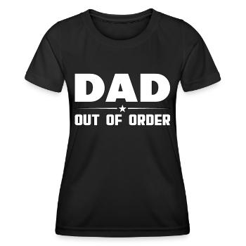 Dad out of order. lustiges Vater - Frauen Funktions-T-Shirt - Schwarz - Vorne - AI Model Female 172 light (172cm)