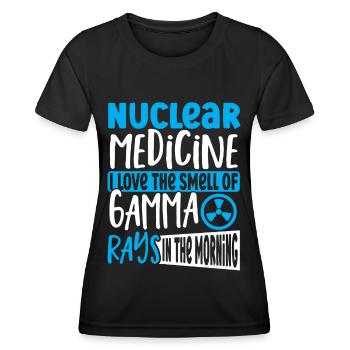 Médecine nucléaire J’aime l’odeur de - T-shirt sport Femme - noir - Devant - AI Model Female 172 light (172cm)