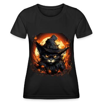 Halloween Angry Cat - Women's Functional T-Shirt - black - Front - AI Model Female 172 light (172cm)