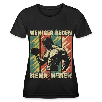 Bodybuilding mehr Heben Fitnesscenter train hard - Frauen Funktions-T-Shirt - Schwarz - Vorne - AI Model Female 172 light (172cm)