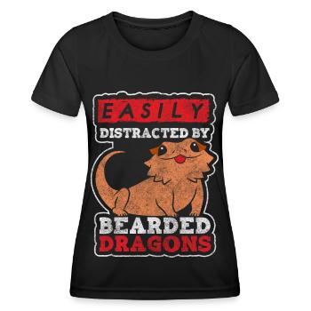 Echse Echsen Eidechse - Frauen Funktions-T-Shirt - Schwarz - Vorne - AI Model Female 172 light (172cm)