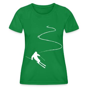 Ligne courbe - Ski - (13) - T-shirt sport Femme - vert - Devant - AI Model Female 172 dark (172cm)