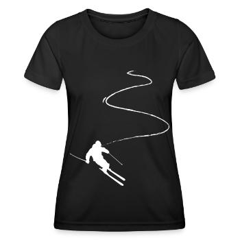 Ligne courbe - Ski - (14) - T-shirt sport Femme - noir - Devant - AI Model Female 172 light (172cm)