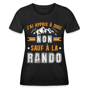 Randonnée Idée cadeau randonneur humour - T-shirt sport Femme - noir - Devant - AI Model Female 172 light (172cm)